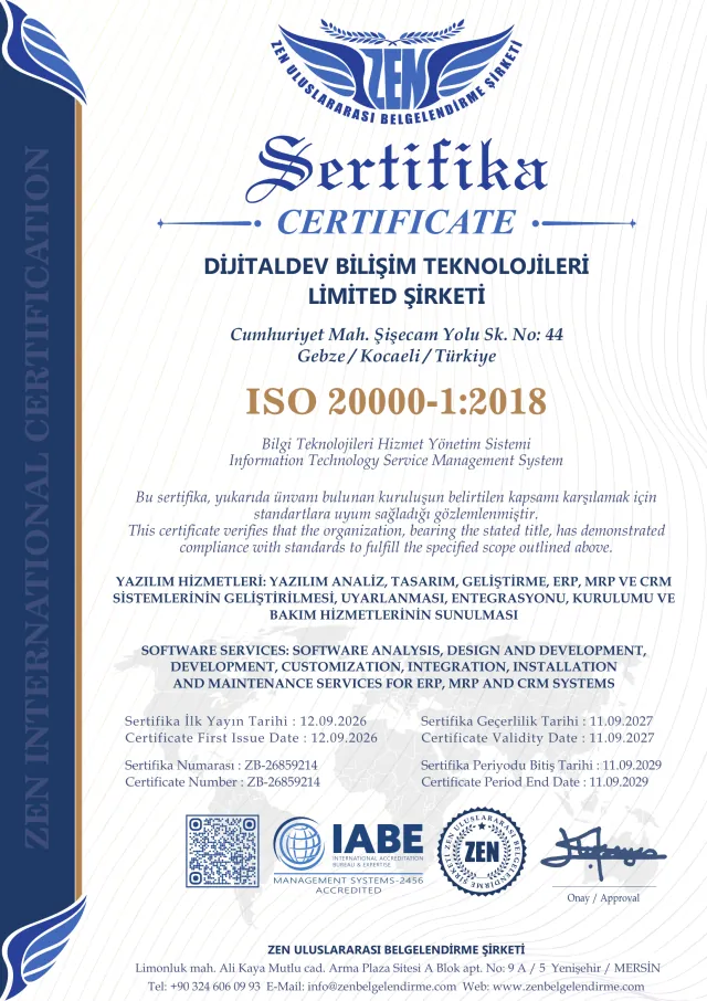 ISO/IEC 20000-1:2018 certificate preview